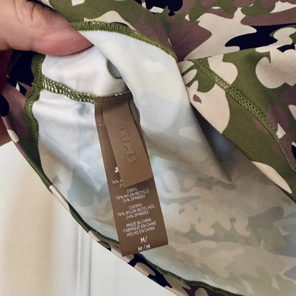 Skims Camouflage swim Crop Top - Green and Brown - Picture 5 of 6